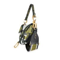 Dior Green Tie Dye Embroidered Saddle Bag with Bandoulière Strap