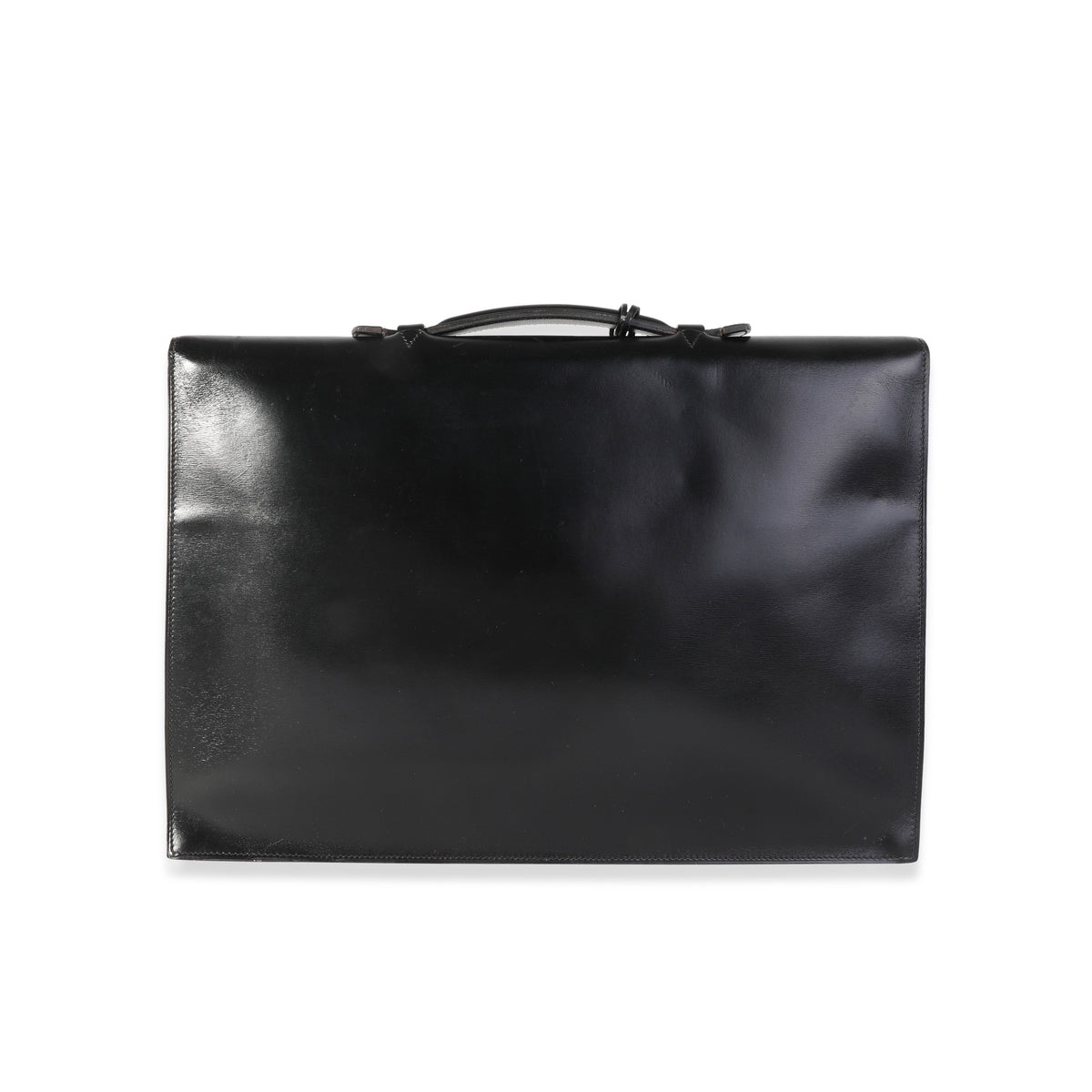 Hermès Vintage Black Box Calf Quirus Briefcase GHW