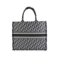 Dior Blue Oblique Embroidery Book Tote