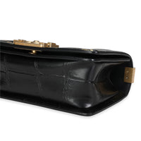 Chanel Black and Gold Crocodile-Embossed Leather Small Graffiti Boy Bag