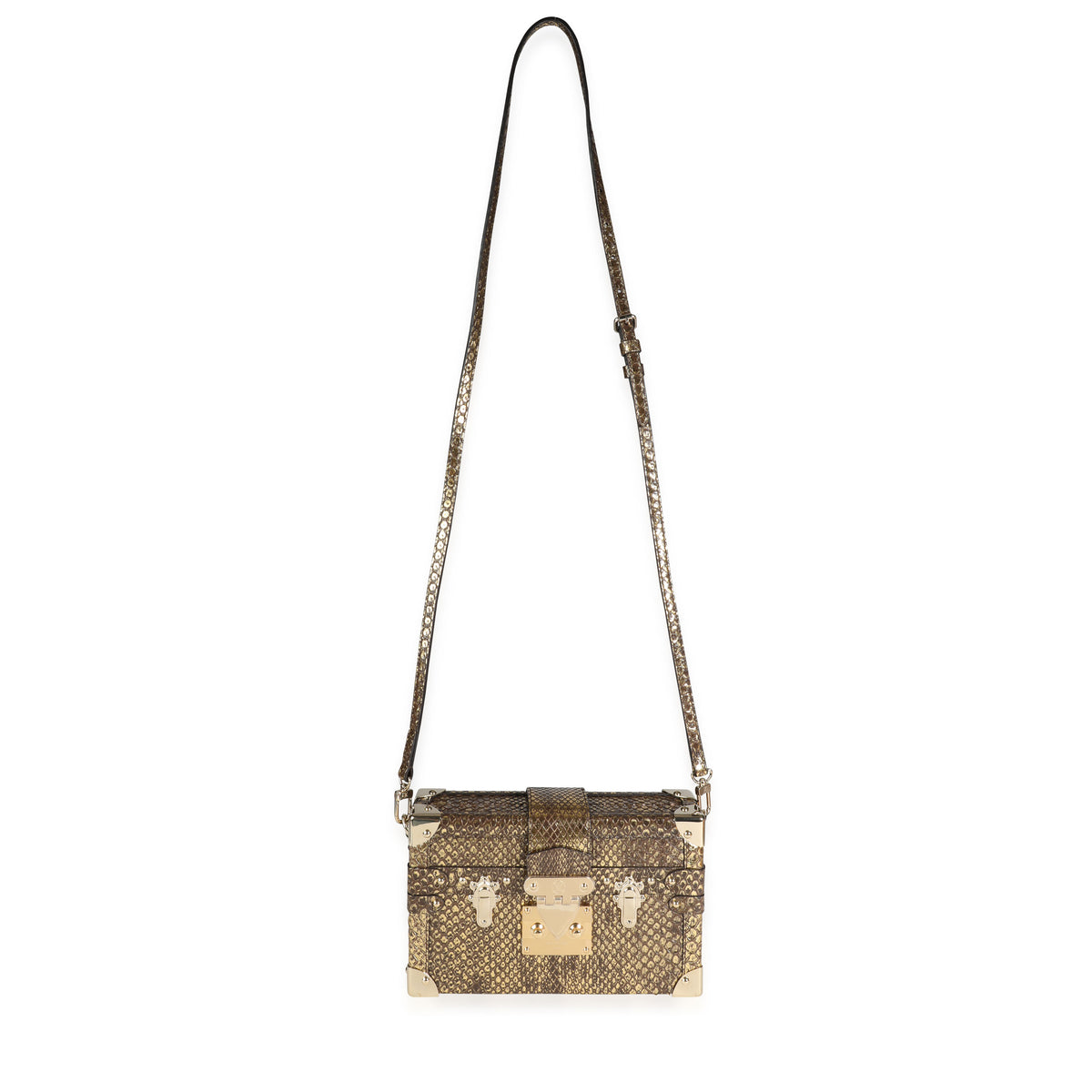 Metallic Petite Malle Trunk Bag, Authentic & Vintage