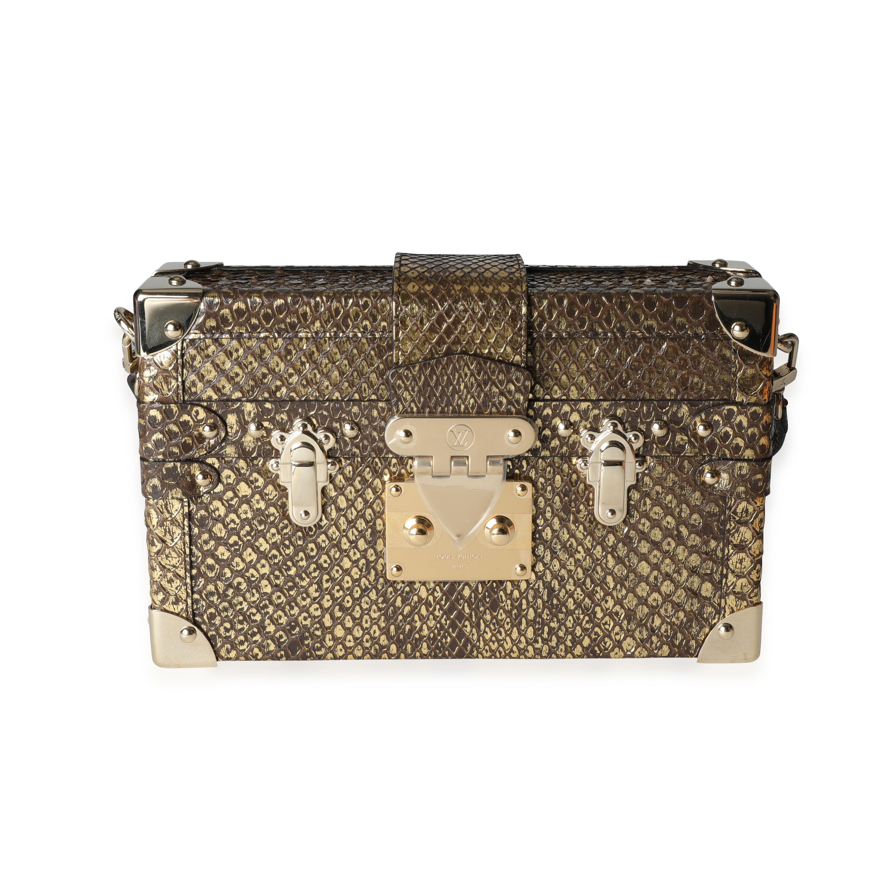 Louis Vuitton, Bags, Authentic Louis Vuitton Petite Malle Handbag Python  Snake Trunk Crossbody Lv Bag