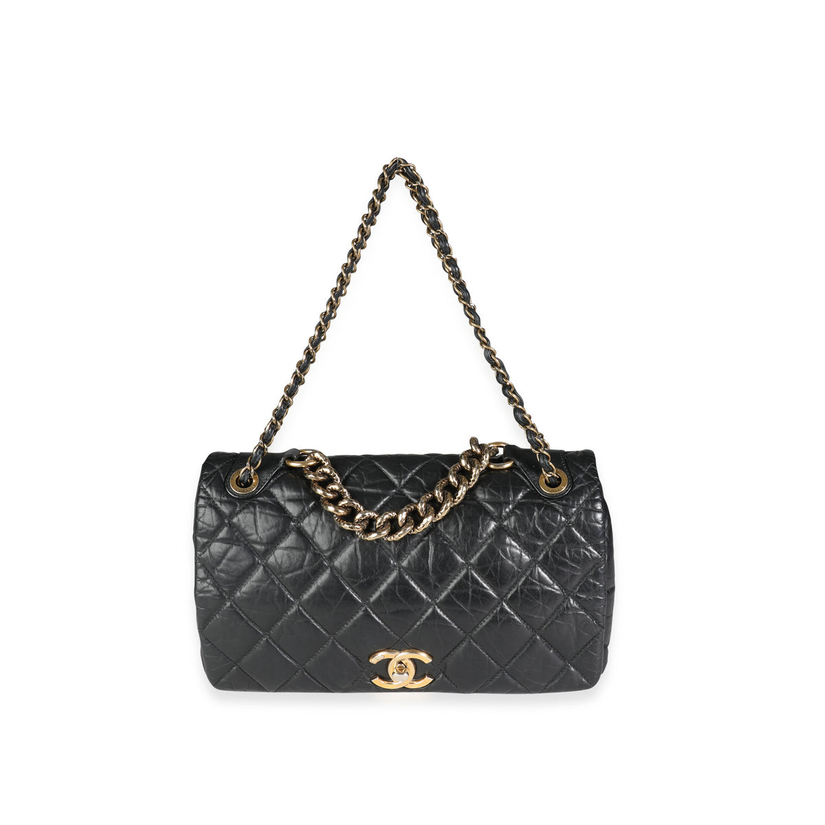 Chanel Paris-Bombay Black Aged Quilted Calfskin Pondicherry Flap Bag, myGemma, QA