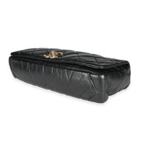 Chanel Paris-Bombay Black Aged Quilted Calfskin Pondicherry Flap Bag