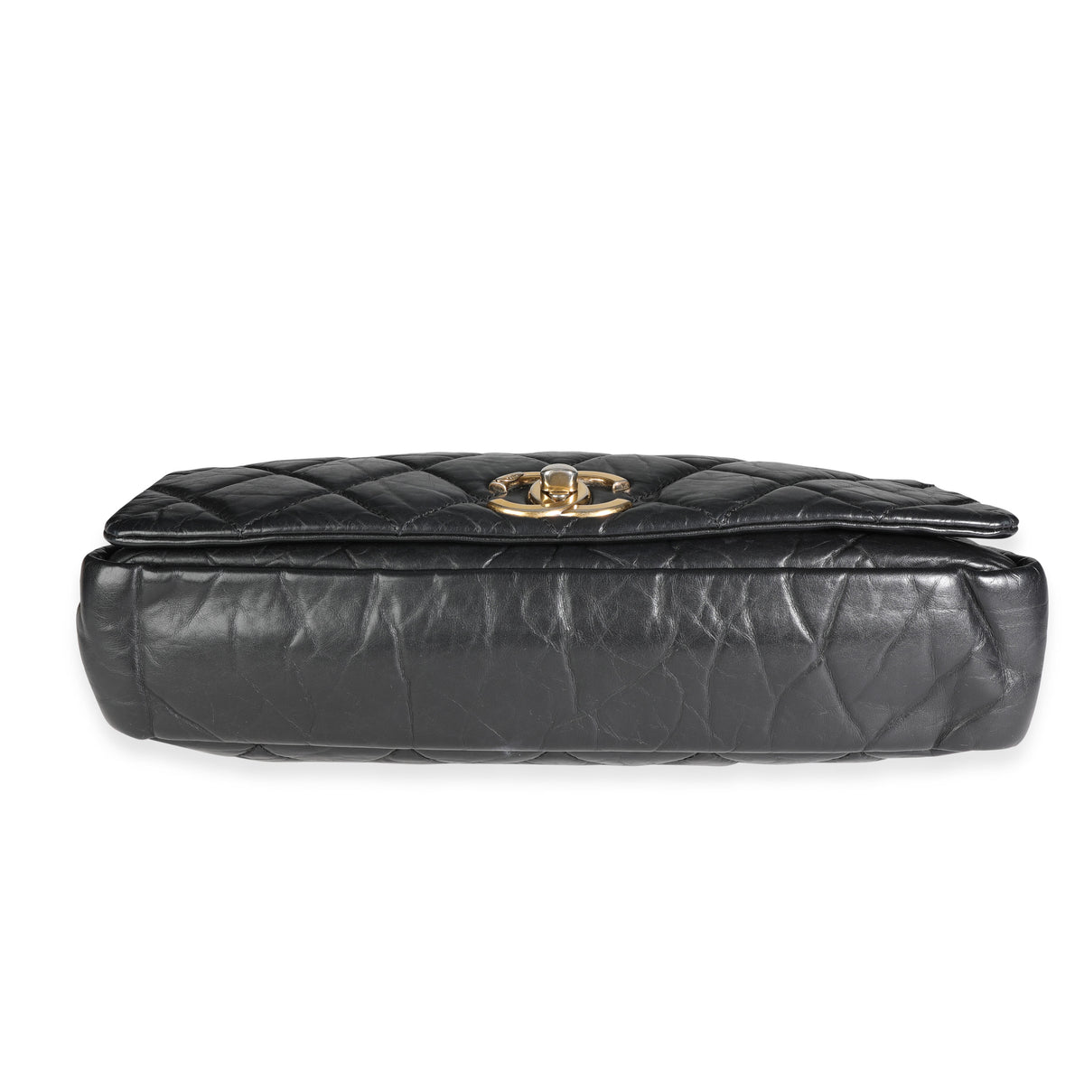 Chanel Paris-Bombay Black Aged Quilted Calfskin Pondicherry Flap