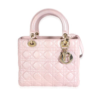 Dior Lotus Pearlescent Cannage Lambskin Medium Lady Dior Bag