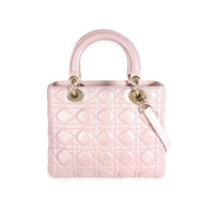 Dior Lotus Pearlescent Cannage Lambskin Medium Lady Dior Bag