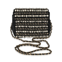 Chanel Black Pearl & Chains Quilted Mini Flap