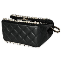 Chanel Black Pearl & Chains Quilted Mini Flap