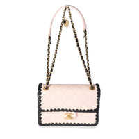 Chanel Beige Lambskin & Black Whipstitch My Own Mini Frame Bag