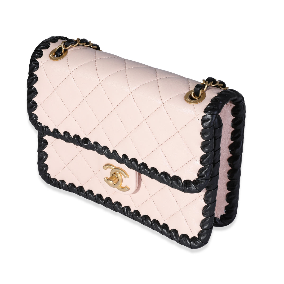 Chanel Beige Lambskin & Black Whipstitch My Own Mini Frame Bag