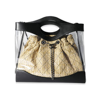 PVC & Black Calfskin Raffia  31 Shopping Tote