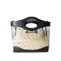 PVC & Black Calfskin Raffia  31 Shopping Tote