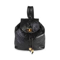 Chanel Vintage Black Quilted Lambskin Backpack