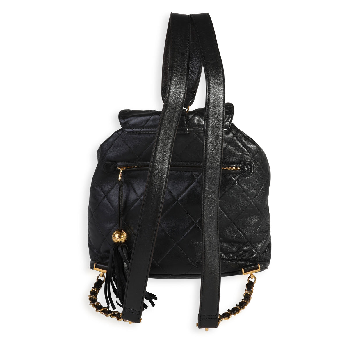 Chanel Vintage Black Quilted Lambskin Backpack