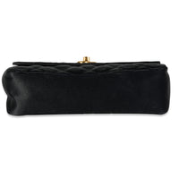 Chanel Vintage Black Quilted Satin Flap Crossbody Bag