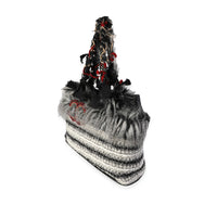 Chanel Black & White Inuit Tweed Fantasy Fur Tote
