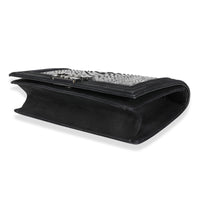 Chanel Metallic Python & Black Suede Crystal Boy Clutch