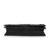 Chanel Metallic Python & Black Suede Crystal Boy Clutch