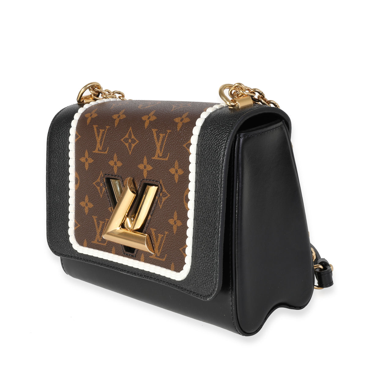Louis Vuitton Twist Flap Shoulder Bag MM Black Leather for sale online