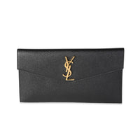 Saint Laurent Black Grain De Poudre Leather Uptown Pouch