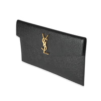 Saint Laurent Black Grain De Poudre Leather Uptown Pouch