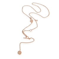 Hermès Diamond  Collier Gambade Lariat Necklace in 18k Rose Gold F-G VS 0.11 CTW