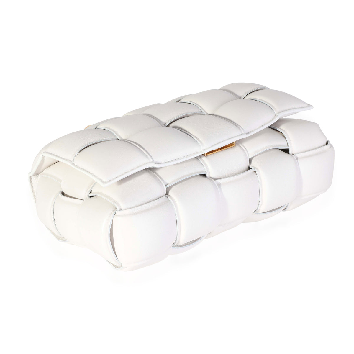 Bottega Veneta Chalk Maxi Intrecciato Lambskin Chain Cassette Bag