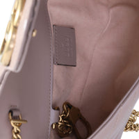 Gucci Dusty Pink Matelassé Leather GG Marmont Super Mini Shoulder Bag