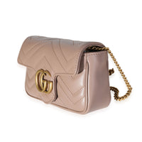 Gucci Dusty Pink Matelassé Leather GG Marmont Super Mini Shoulder Bag