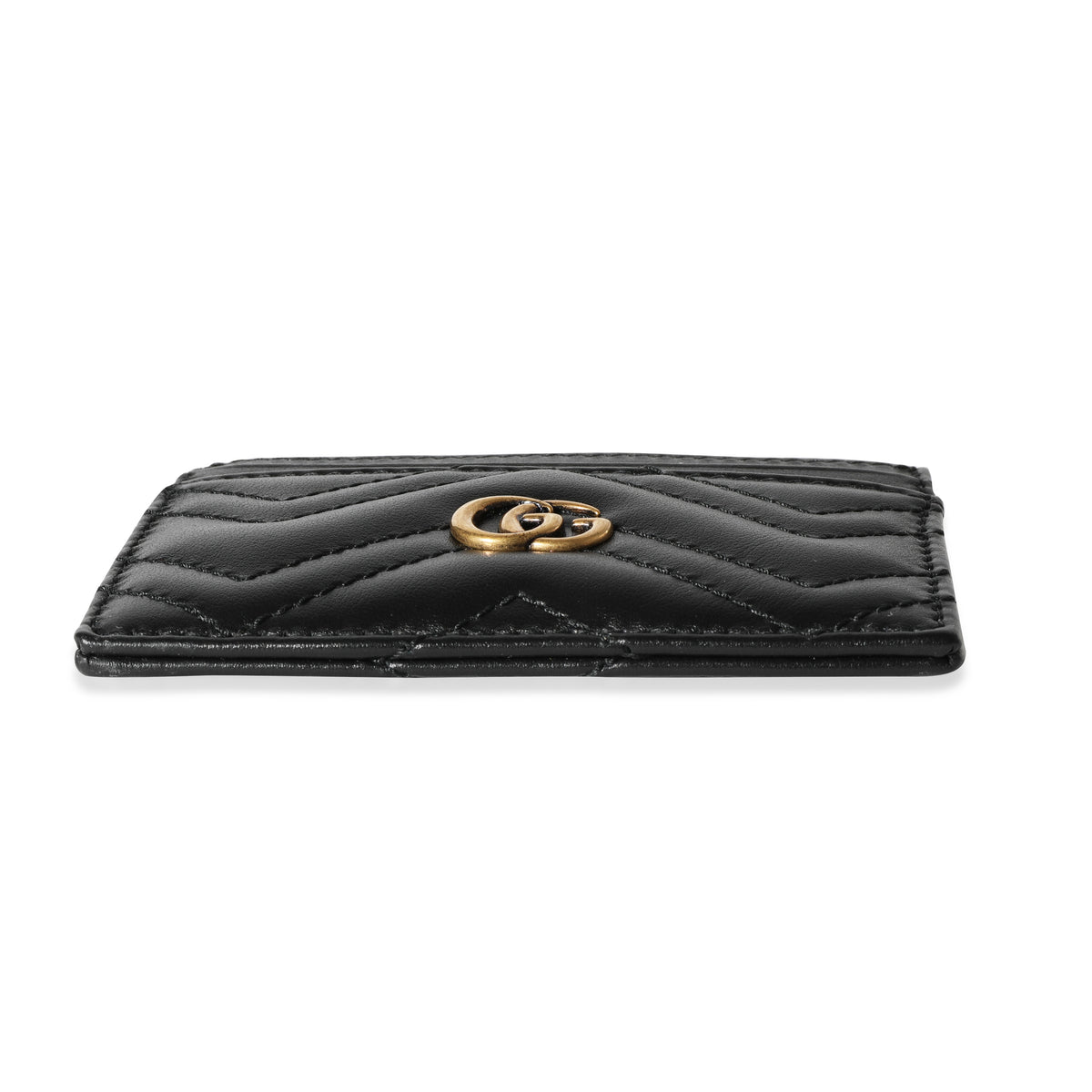 Gucci Black Leather GG Marmont Card Case