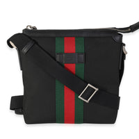 Gucci Black Techno Canvas Web Messenger Bag