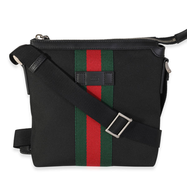 Gucci Black Techno Canvas Web Messenger Bag | myGemma | Item #117733