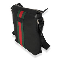 Gucci Black Techno Canvas Web Messenger Bag
