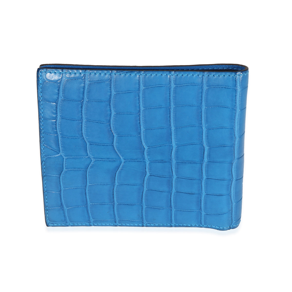 Hermès Bleu Mykonos Matte Alligator MC2 Copernic Wallet