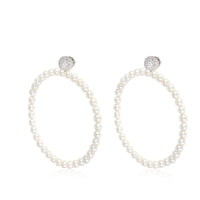 Sydney Garber Perfect Pearl & Diamond Hoop in 18k White Gold 0.67 CTW