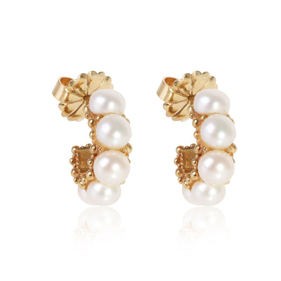 Stephen Dweck Pearl Hoop Earring in 18k Yellow Gold