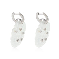 Silverhorn Reversible Earrings With White Jade & Diamonds in 18k Gold 0.54 CTW