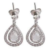 Rose Cut Diamond Drop Earring in Platinum G-H VS 2.00 CTW