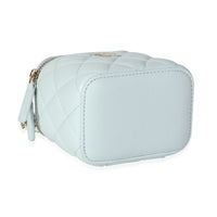 Chanel Light Blue Quilted Lambskin Mini Vanity