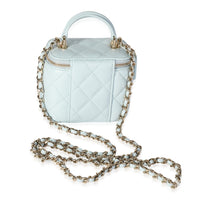 Chanel Light Blue Quilted Lambskin Mini Vanity