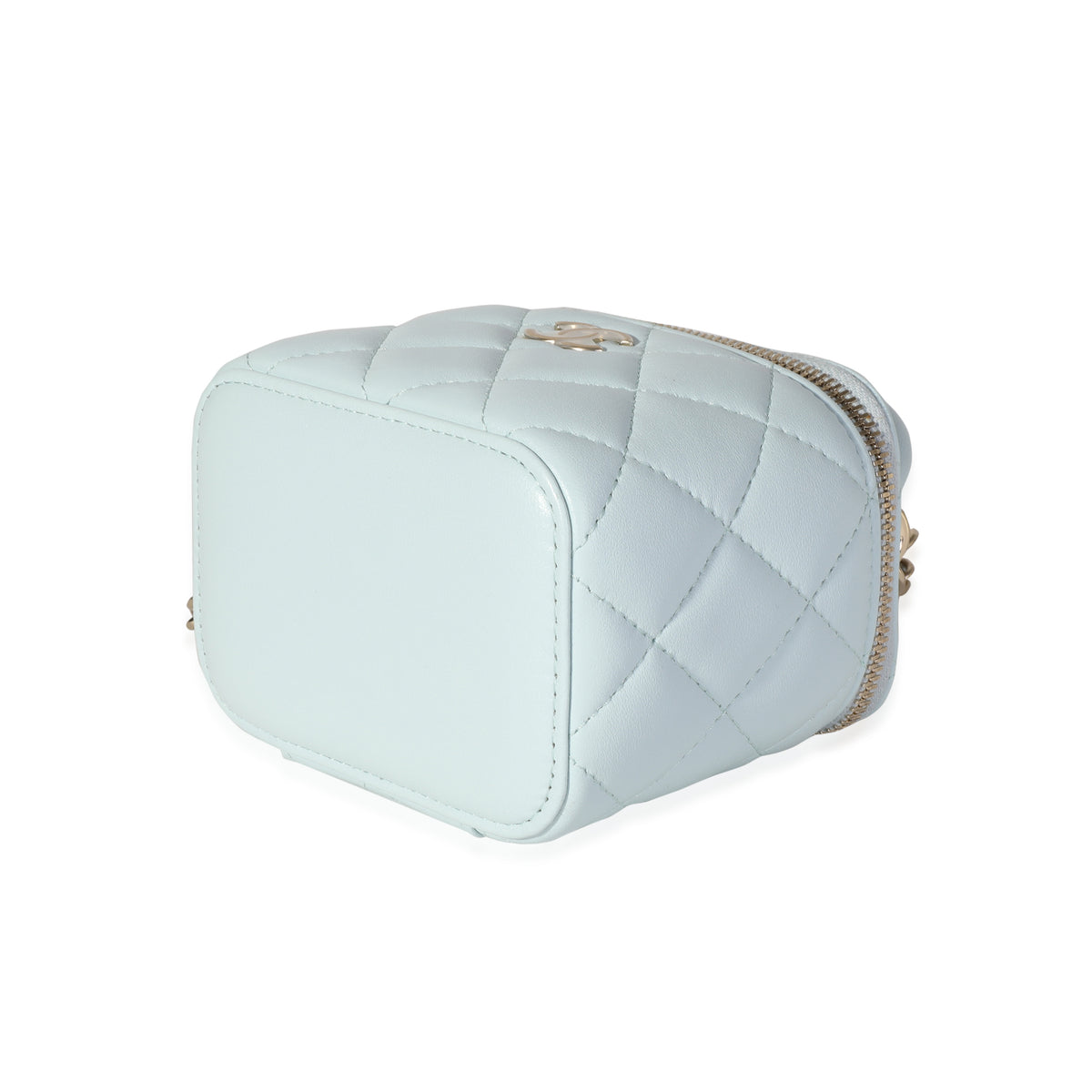 Chanel Light Blue Quilted Lambskin Mini Vanity