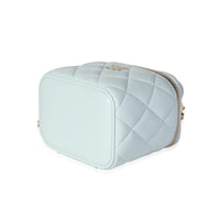 Chanel Light Blue Quilted Lambskin Mini Vanity