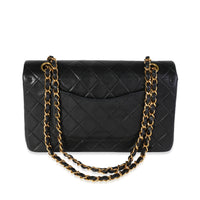 Chanel Vintage Black Quilted Lambskin Medium Classic Double Flap Bag