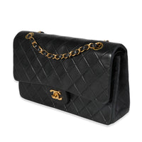 Chanel Vintage Black Quilted Lambskin Medium Classic Double Flap Bag