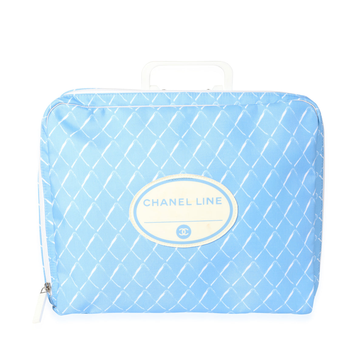 chanel makeup travel bag Chanel Light Blue Nylon Chanel Line Air Travel Bag | myGemma