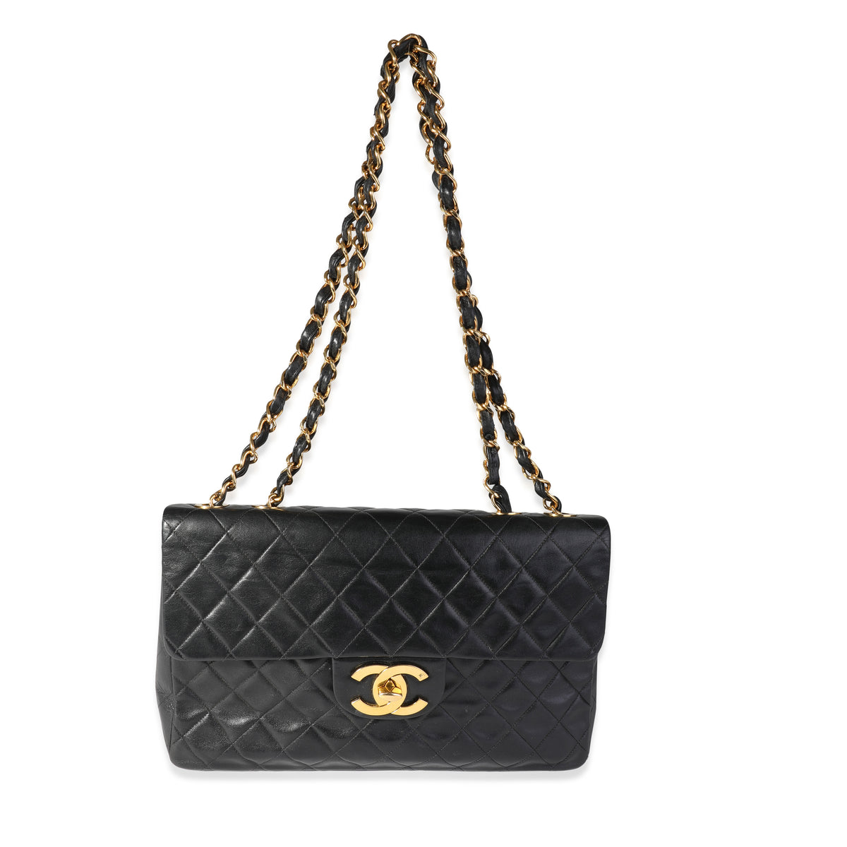 Chanel Vintage Black Quilted Lambskin XL Flap Bag