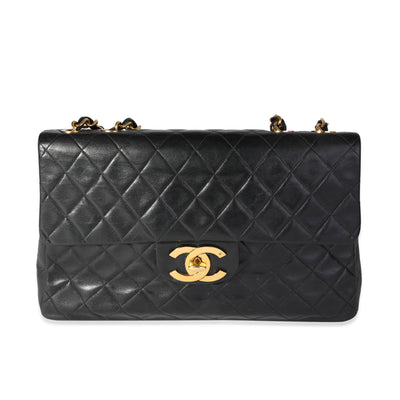 Chanel Vintage Black Quilted Lambskin XL Flap Bag