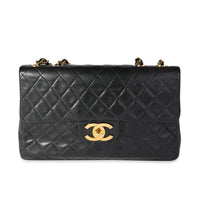 Chanel Vintage Black Quilted Lambskin XL Flap Bag