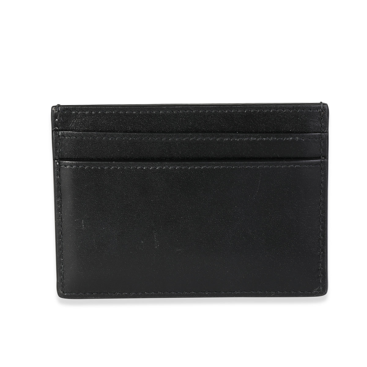 Saint Laurent Black Smooth Calfskin Leather Monogram Card Case